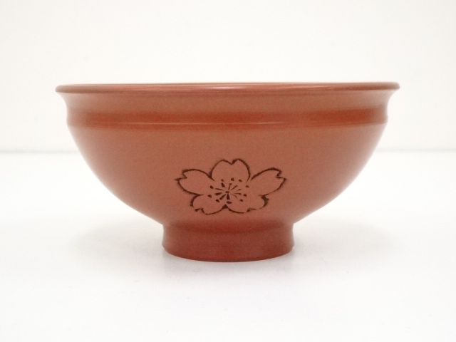 茶道具　茶碗　常滑焼「朱泥」茶碗　尾州常滑市頼鳳堂作　栞　共箱　N221CW kei20220517w 333.jpg